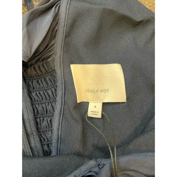 Cinq a Sept Womens Calloway Ruffled Midi Dress 4 Navy - NWT $595 - Picture 9 of 10